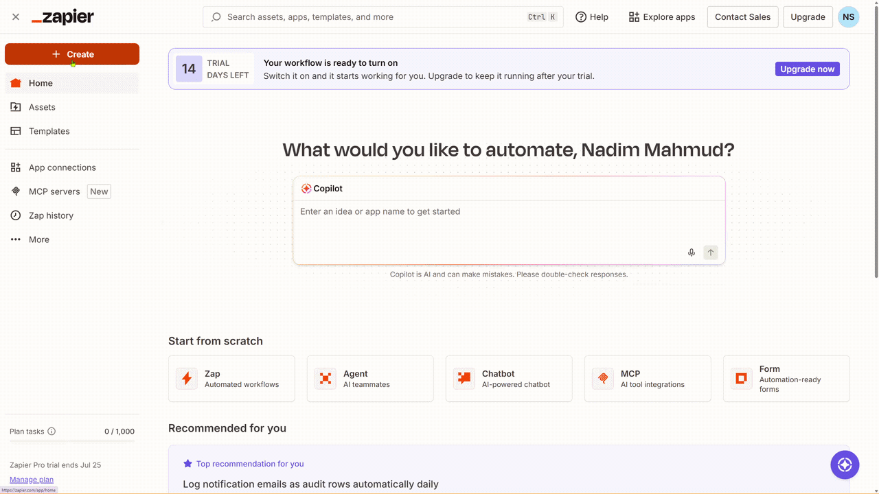 Getting the webhook URL from Zapier Catch Hook